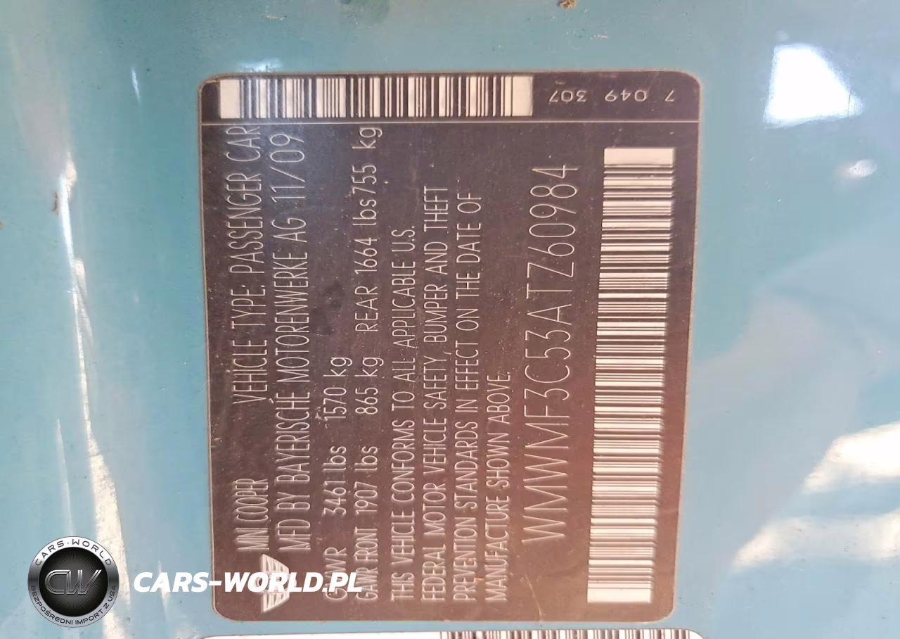 2010 Mini Cooper VIN:WMWMF3C53ATZ60984 - 12