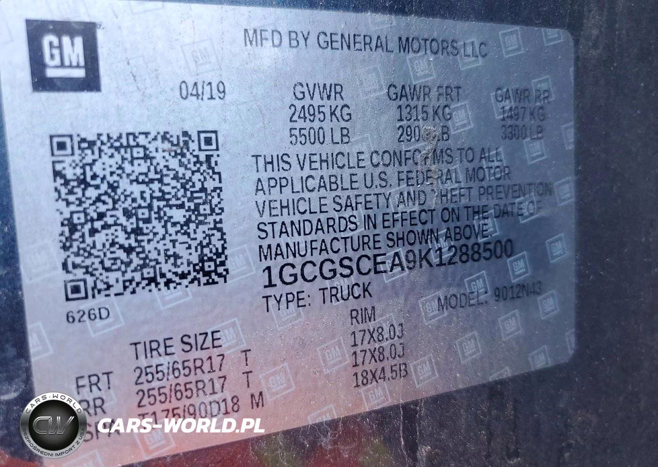2019 Chevrolet Colorado Lt VIN:1GCGSCEA9K1288500 - 12