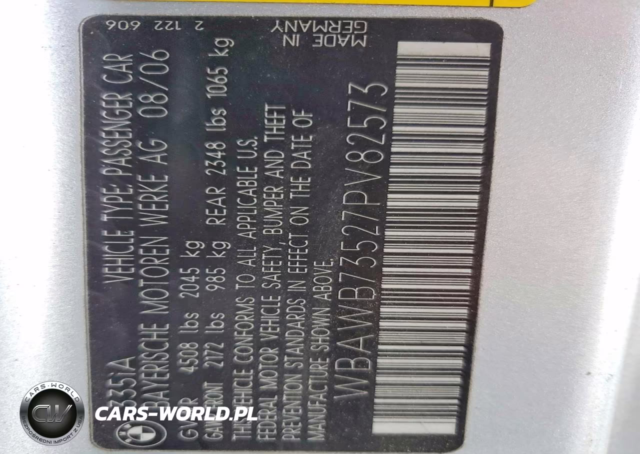 2007 BMW 335 I VIN:WBAWB73527PV82573 - 13