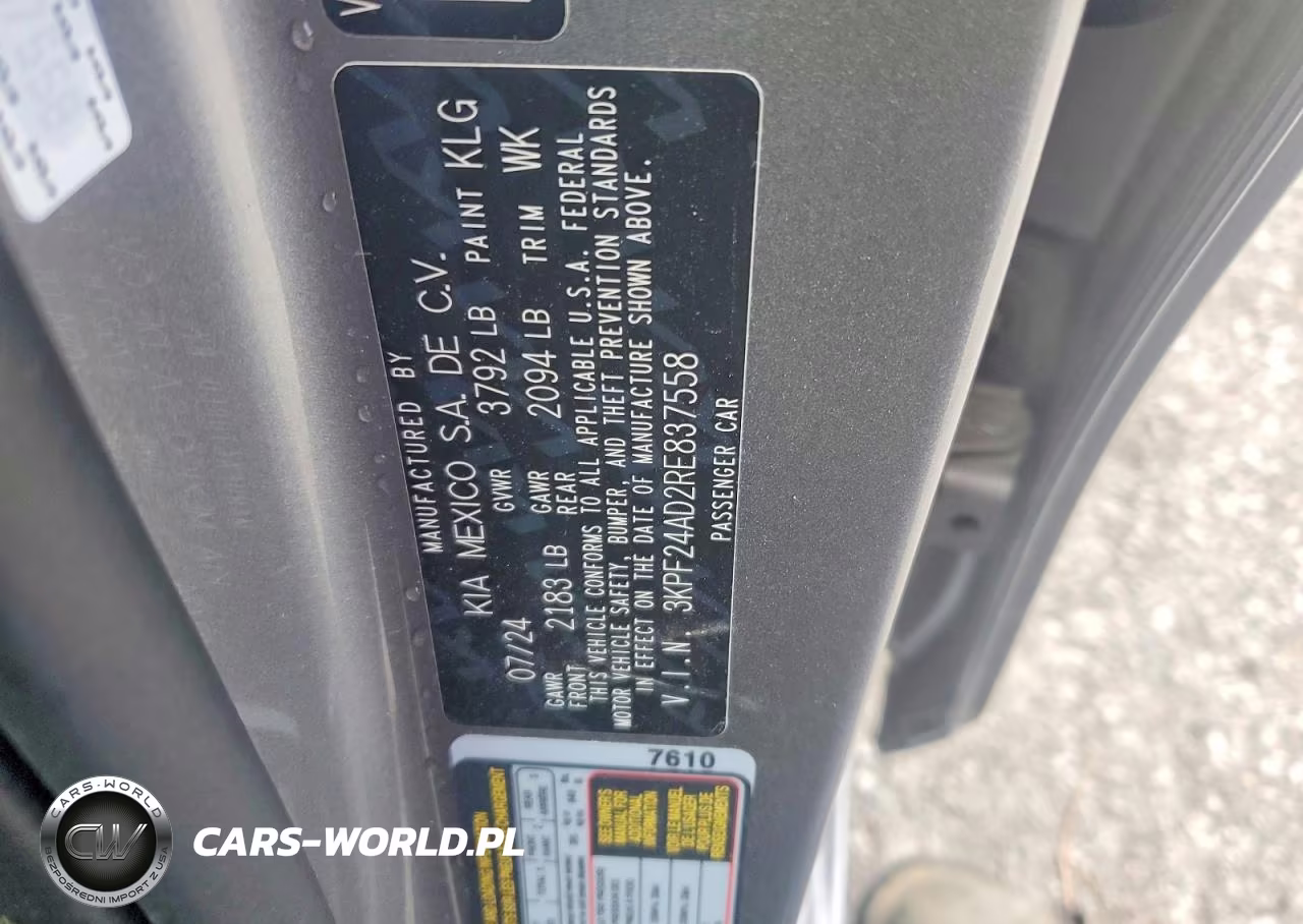 2024 Kia Forte Lxs VIN:3KPF24AD2RE837558 - 13