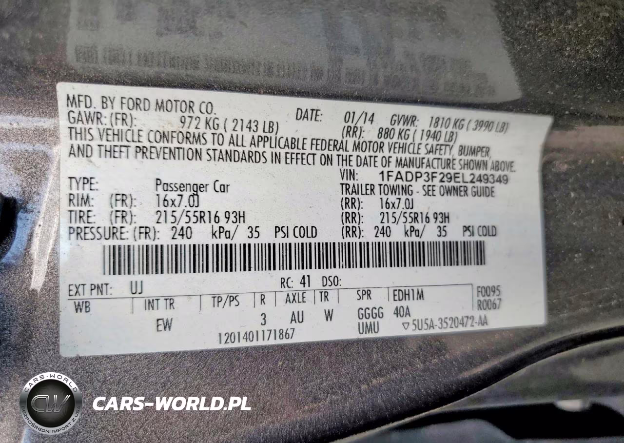 2014 Ford Focus Se VIN:1FADP3F29EL249349 - 12
