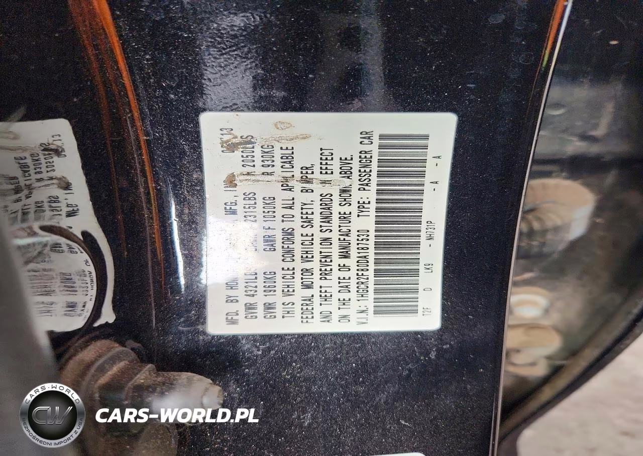 2013 Honda Accord Exl VIN:1HGCR2F80DA187530 - 12