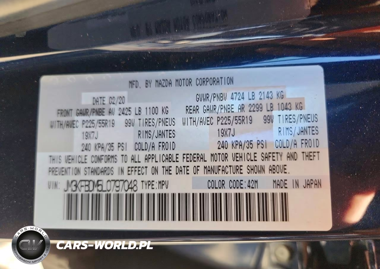 2020 Mazda Cx-5 Grand Touring VIN:JM3KFBDM5L0797048 - 14