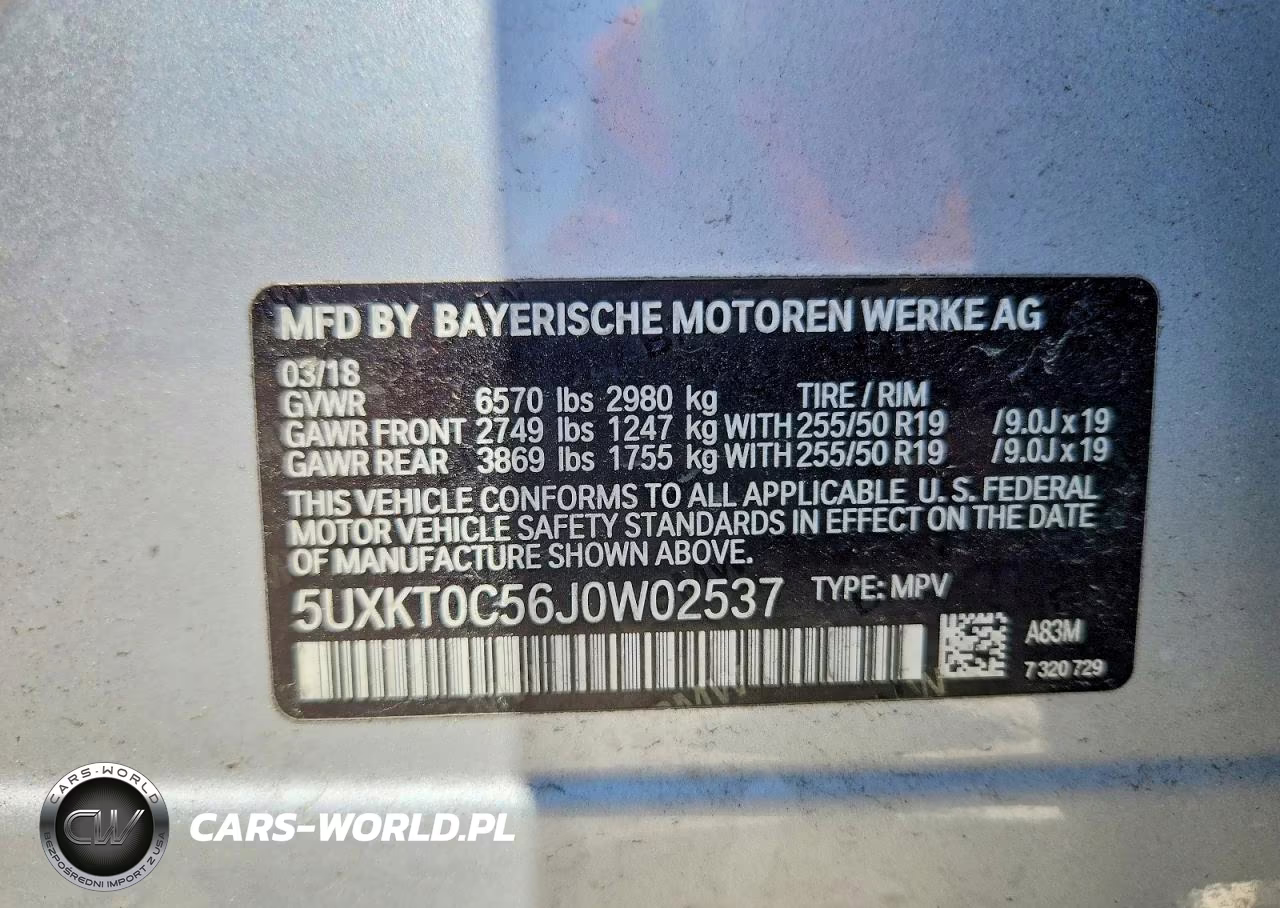 2018 BMW X5 Xdr40E VIN:5UXKT0C56J0W02537 - 12