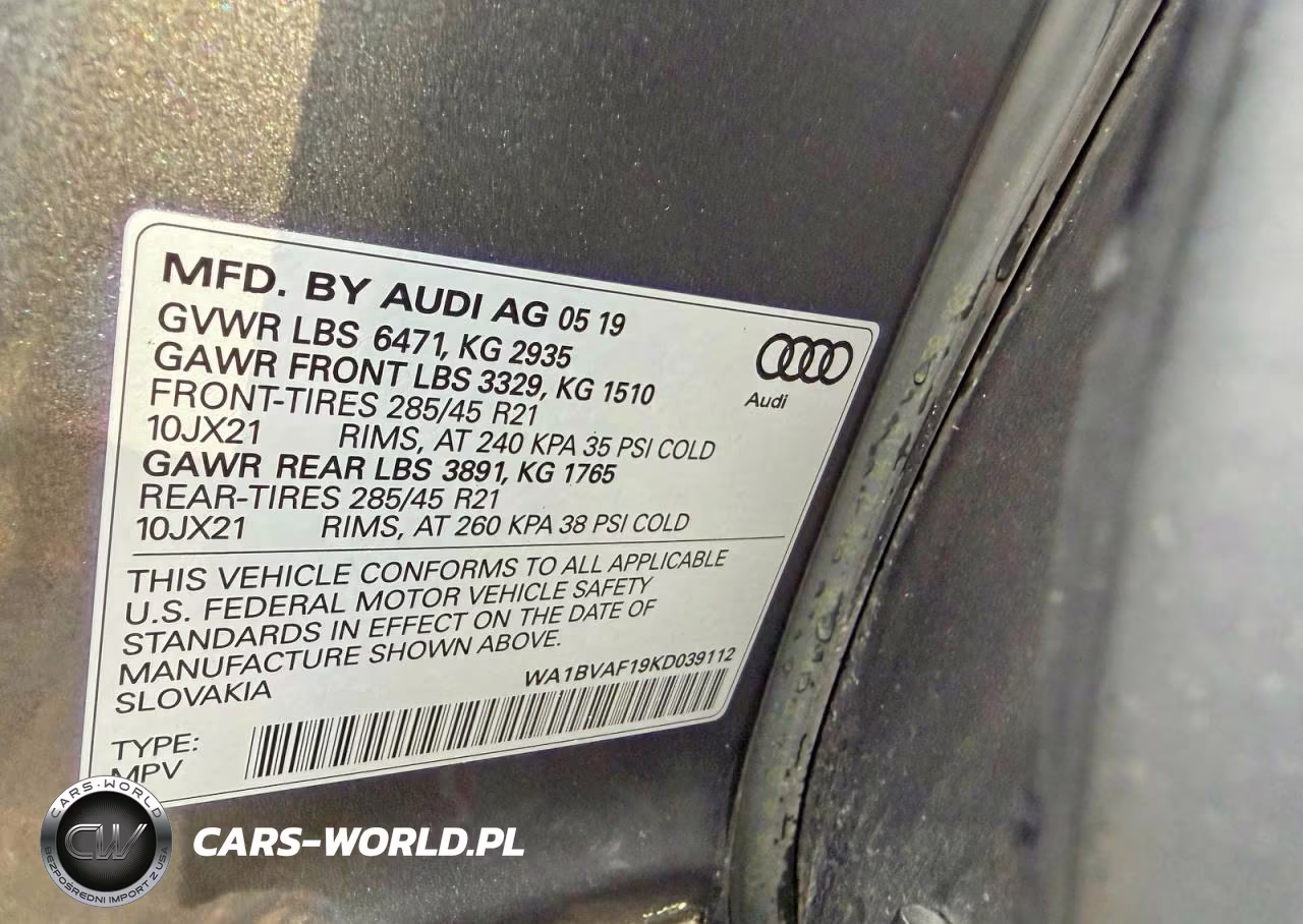 2019 Audi Q8 Premium Plus VIN:WA1BVAF19KD039112 - 10