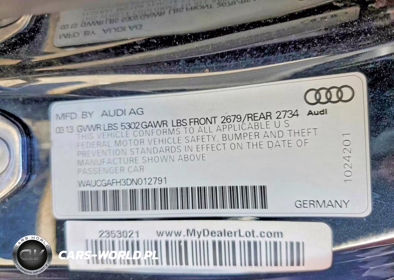 2013 Audi S5 Premium Plus VIN:WAUCGAFH3DN012791 - 12