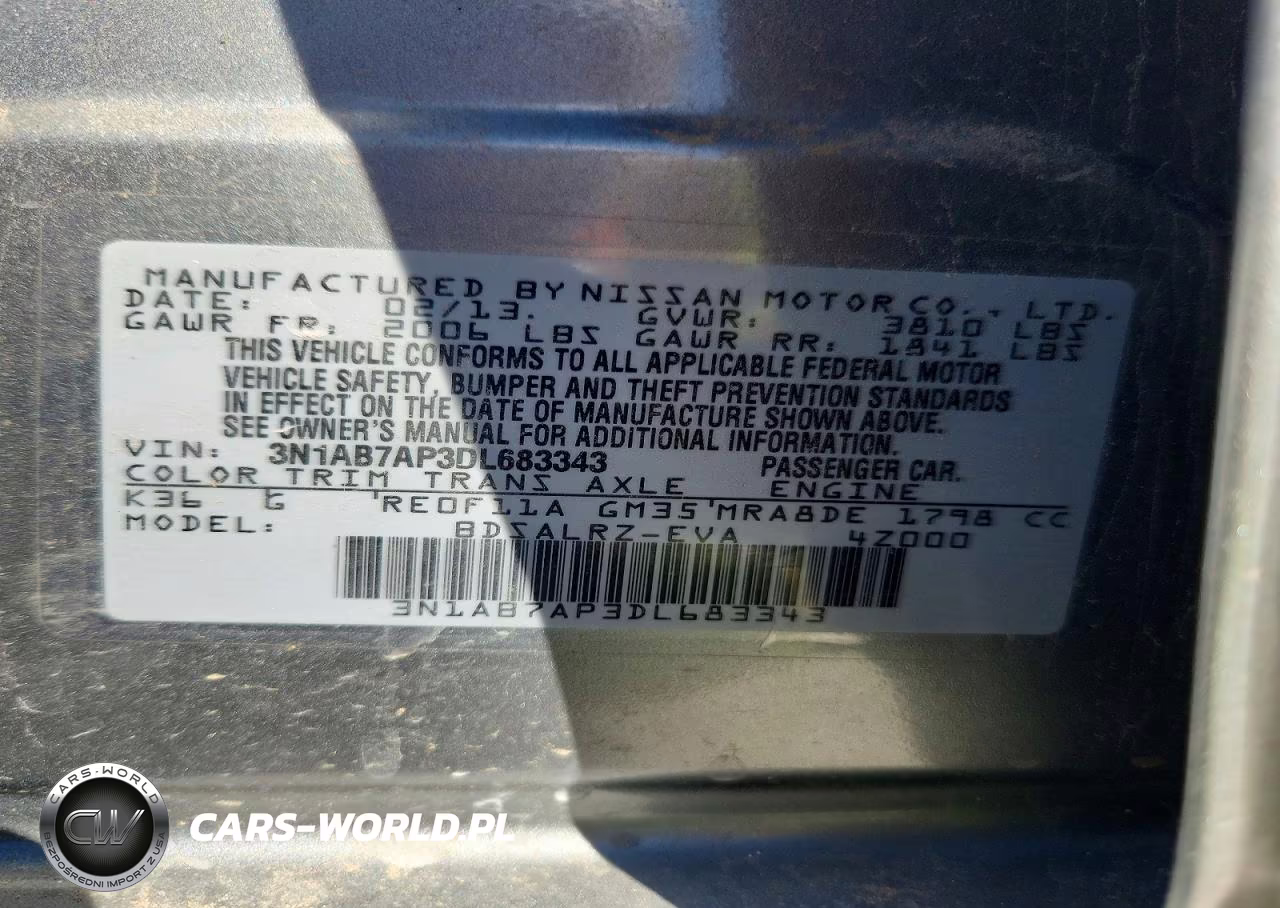 2013 Nissan Sentra S VIN:3N1AB7AP3DL683343 - 13