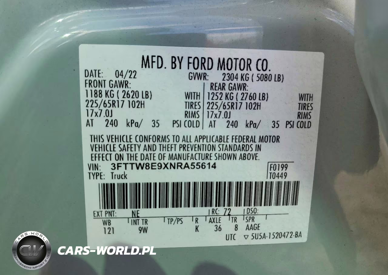 2022 Ford Maverick Xl VIN:3FTTW8E9XNRA55614 - 12