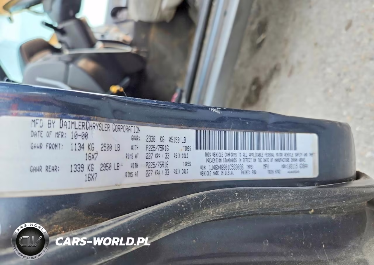 2001 Jeep Grand Cherokee Laredo VIN:1J4GX48S01C593036 - 13