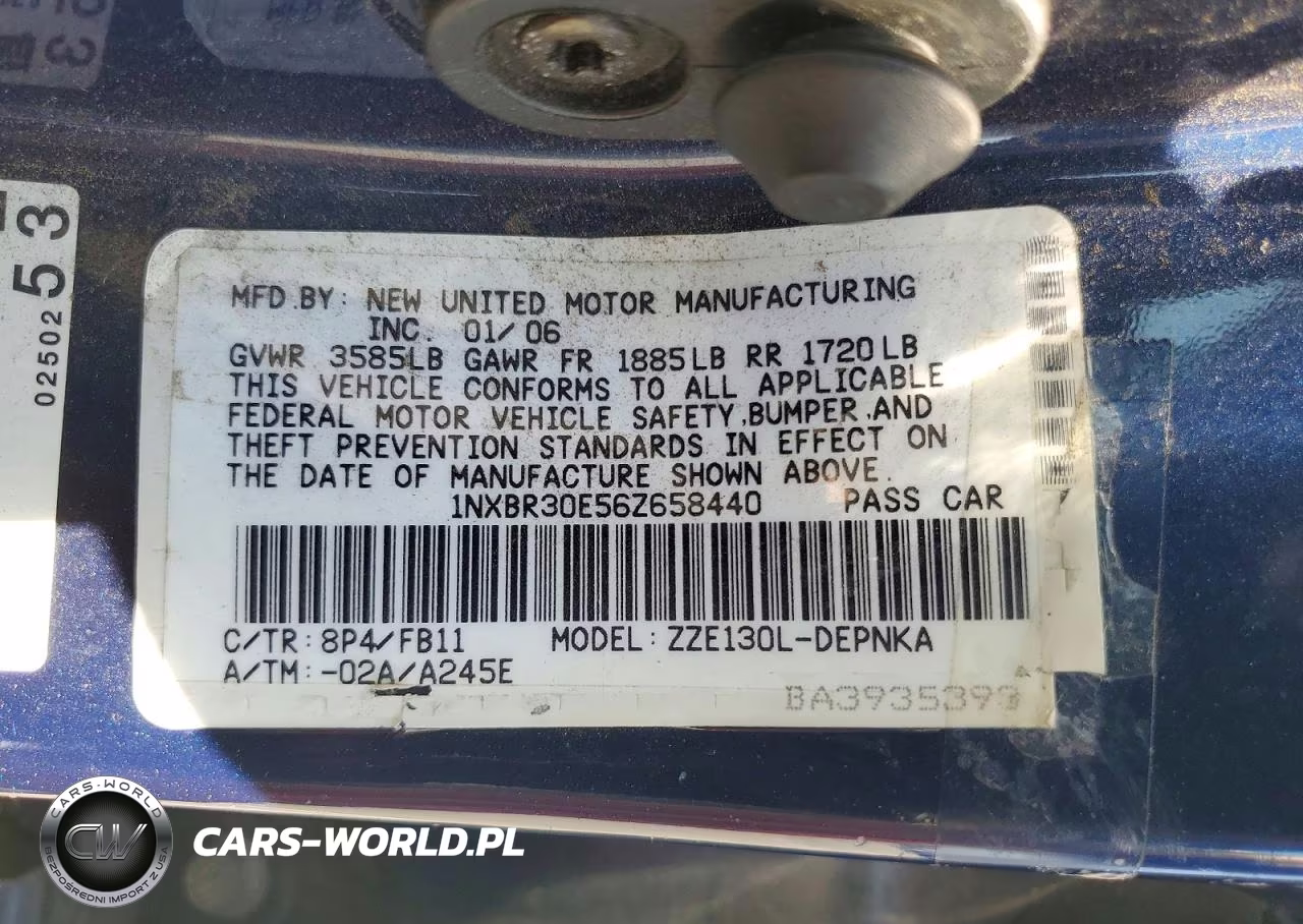 2006 Toyota Corolla Le VIN:1NXBR30E56Z658440 - 12