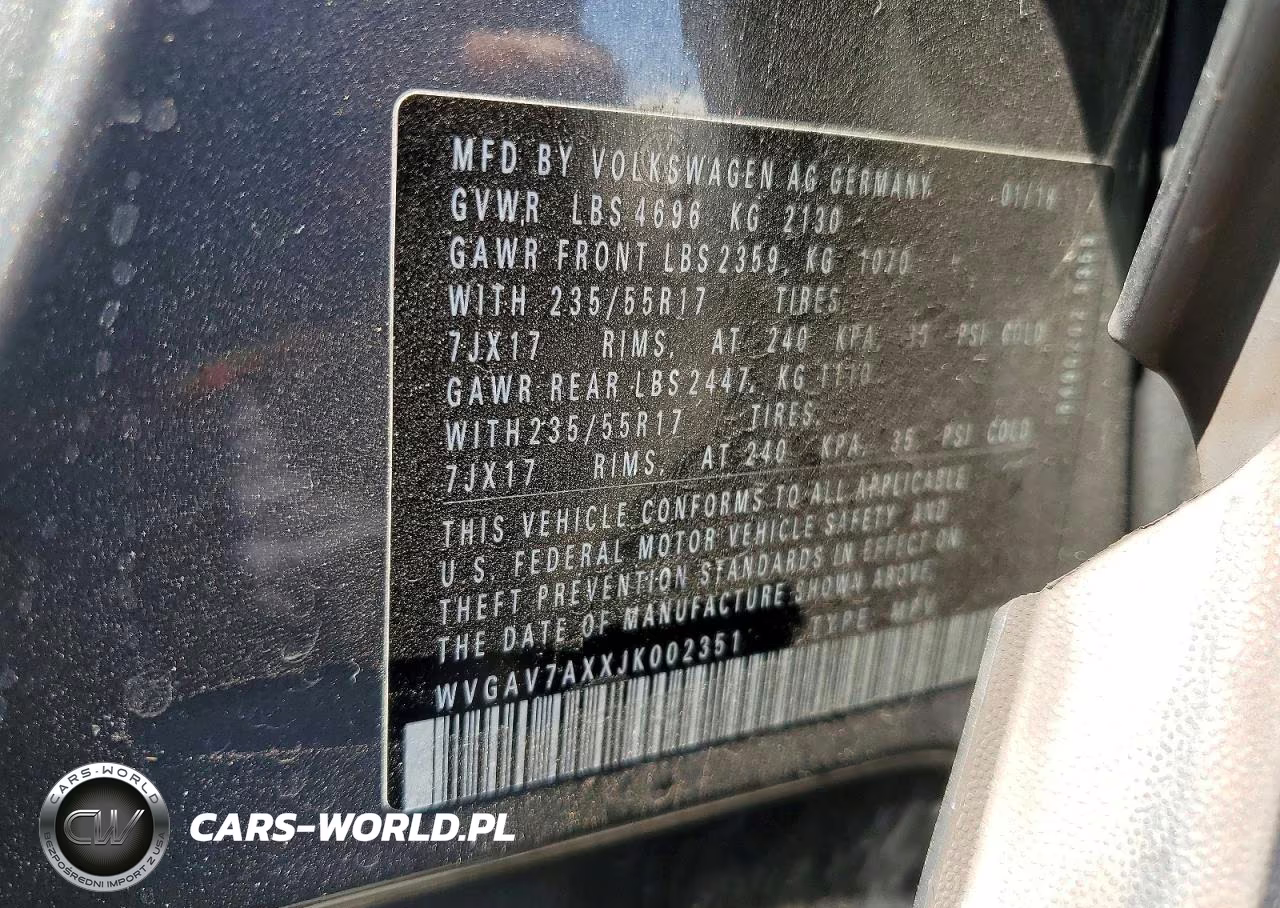 2018 Volkswagen Tiguan Limited VIN:WVGAV7AXXJK002351 - 12