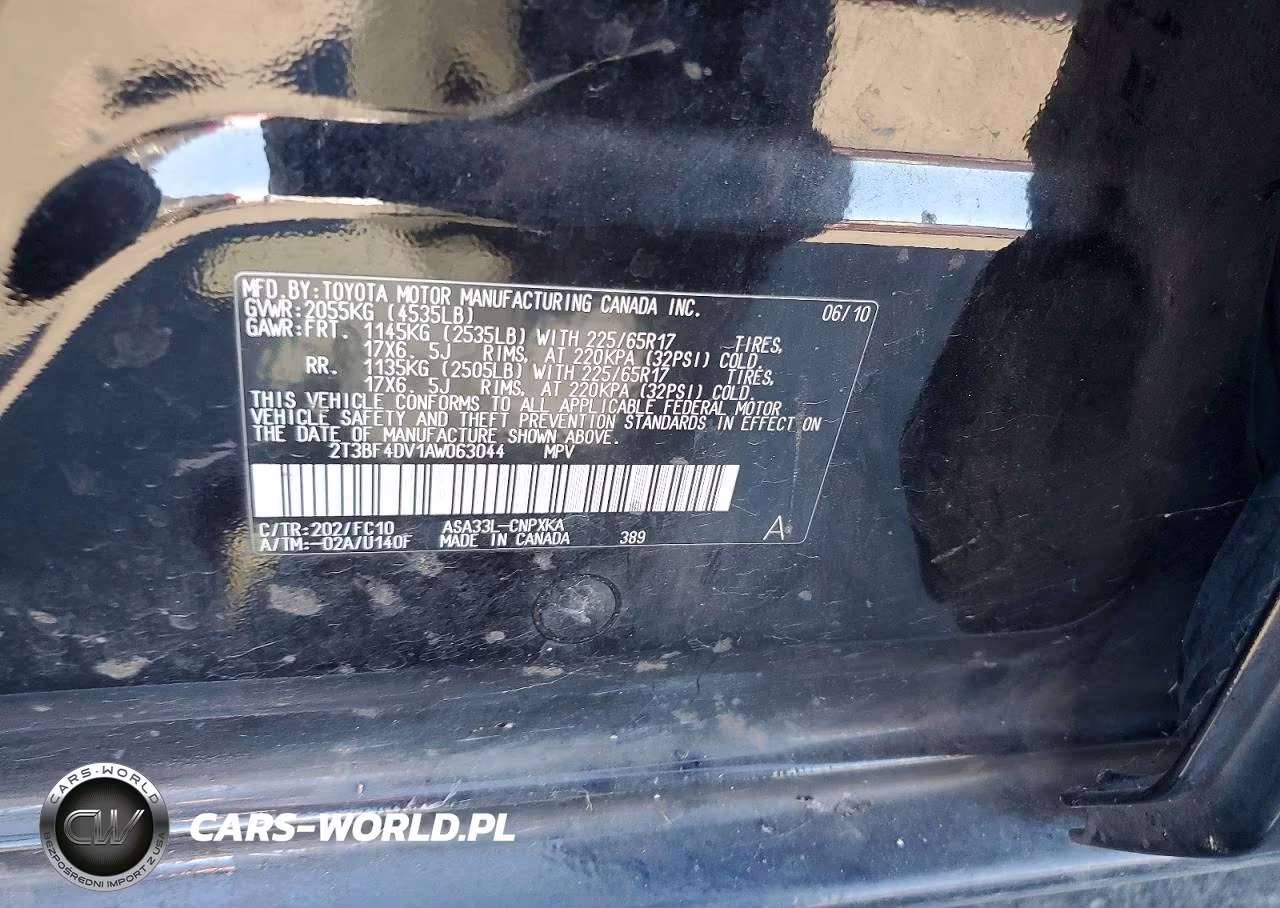 2010 Toyota Rav4 Base VIN:2T3BF4DV1AW063044 - 15