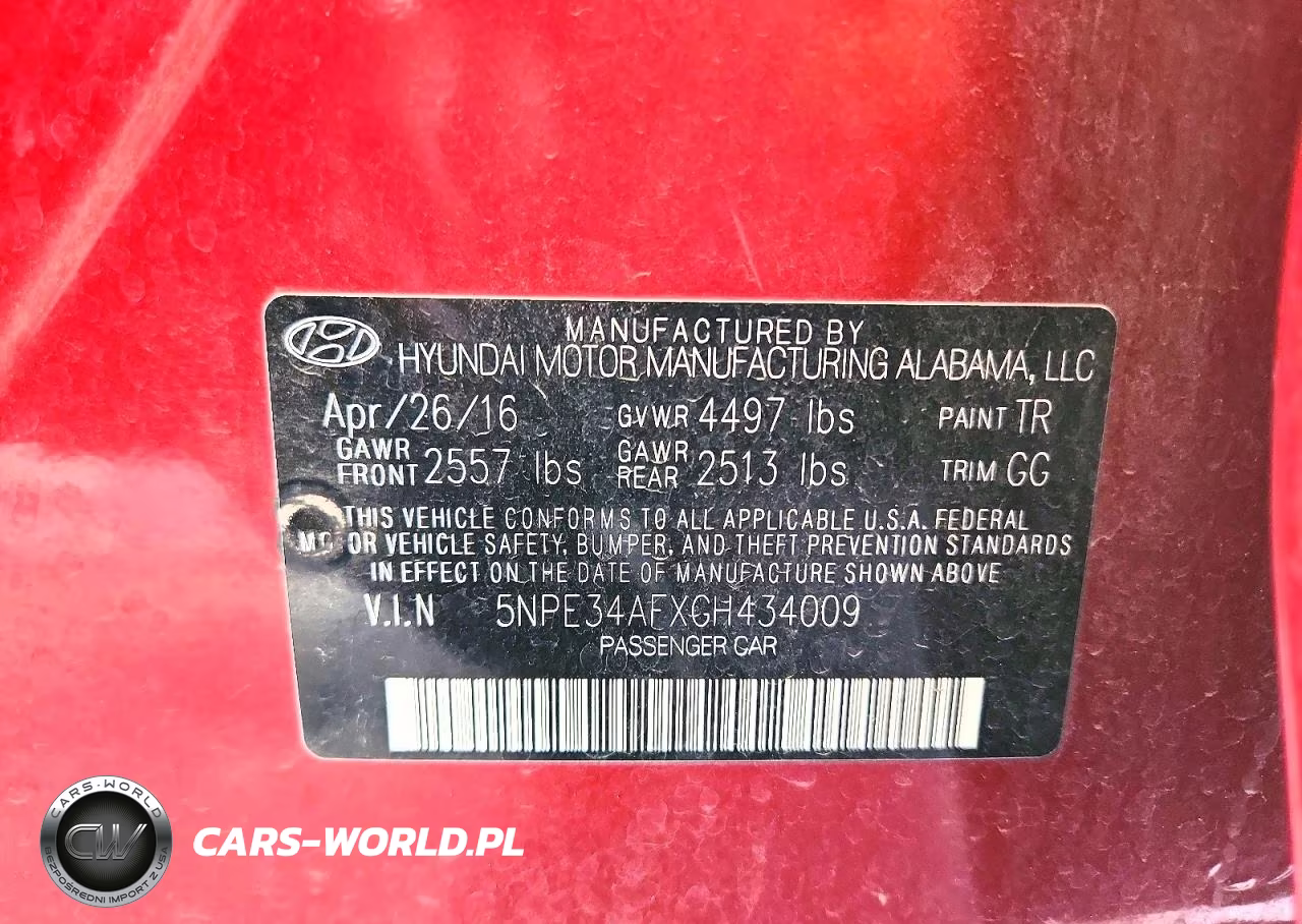 2016 Hyundai Sonata Sport VIN:5NPE34AFXGH434009 - 12