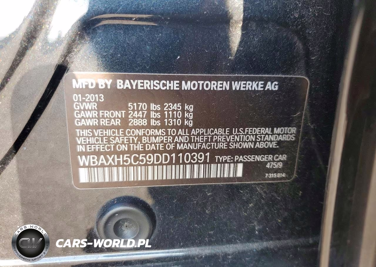 2013 BMW 528 Xi VIN:WBAXH5C59DD110391 - 12