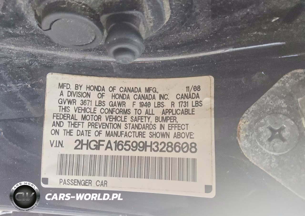 2009 Honda Civic Lx VIN:2HGFA16599H328608 - 12