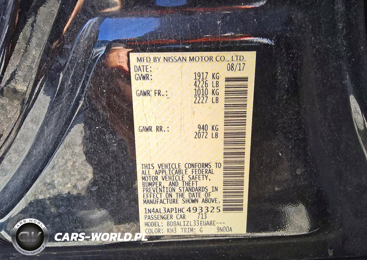 2017 Nissan Altima 2.5 Sv VIN:1N4AL3AP1HC493325 - 12