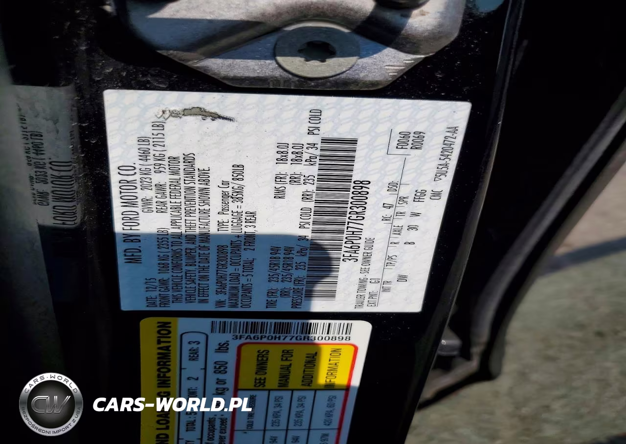 2016 Ford Fusion Se VIN:3FA6P0H77GR300898 - 12