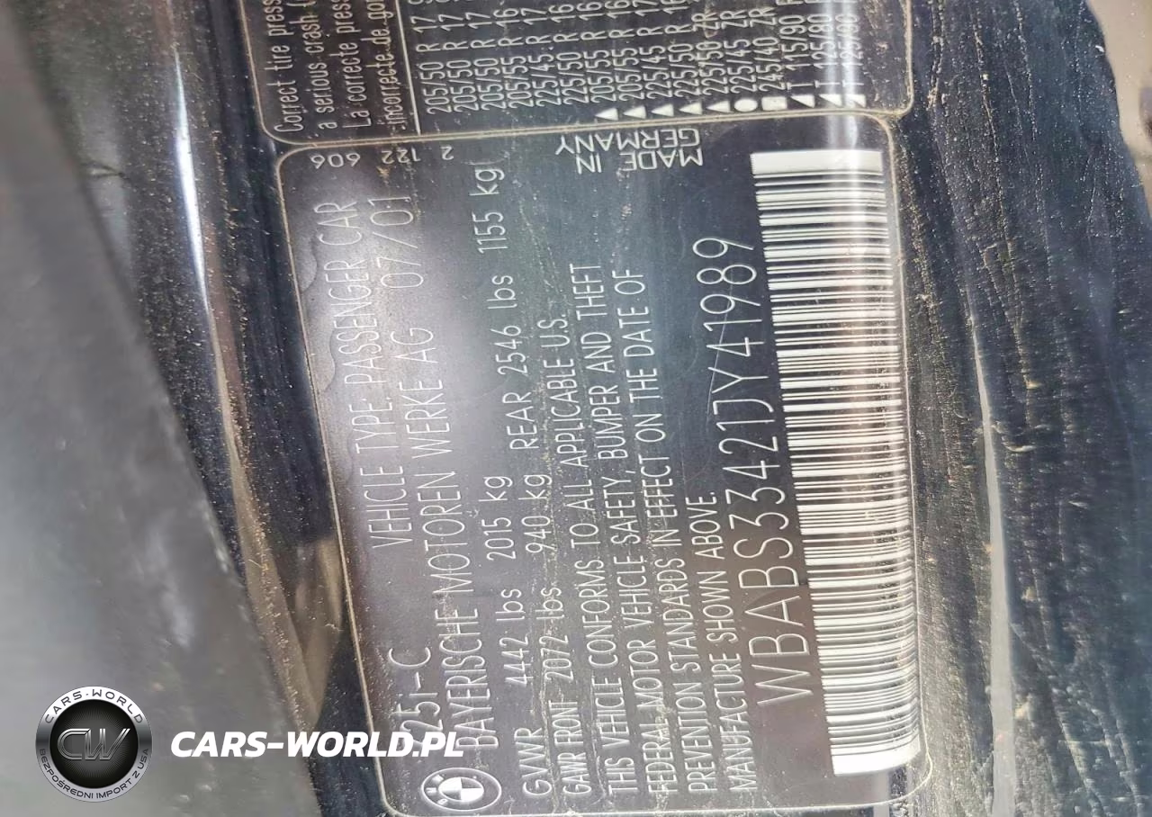 2001 BMW 325 Ci VIN:WBABS33421JY41989 - 12