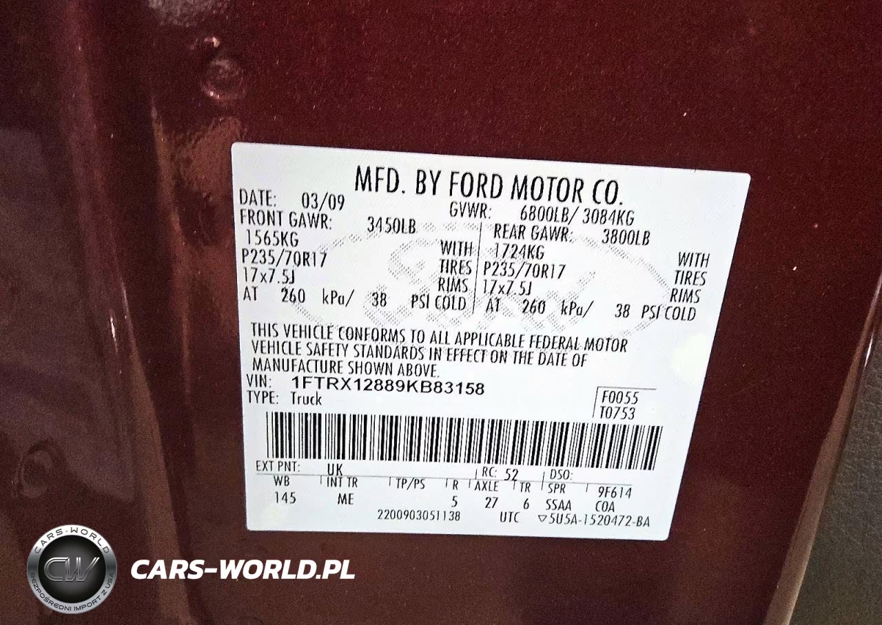 2009 Ford F150 Super Cab VIN:1FTRX12889KB83158 - 12