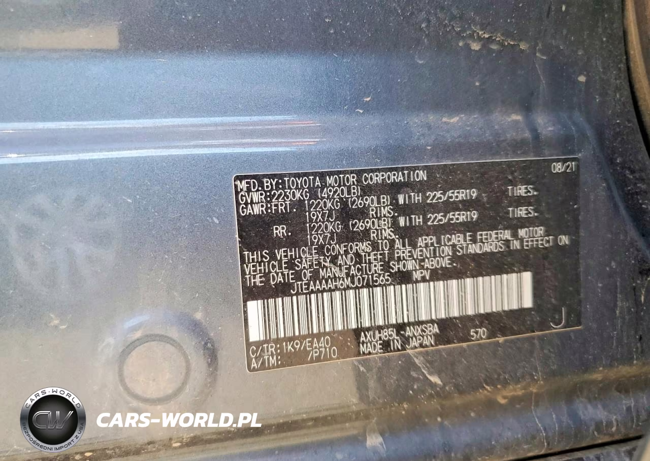 2021 Toyota Venza Limited VIN:JTEAAAAH6MJ071565 - 13