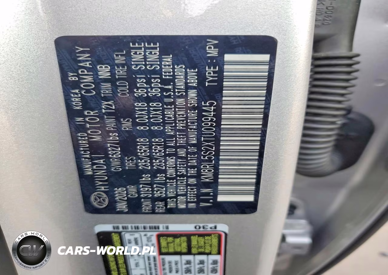 2026 Hyundai Palisade Sel VIN:KM8RL5S2XTU099445 - 13