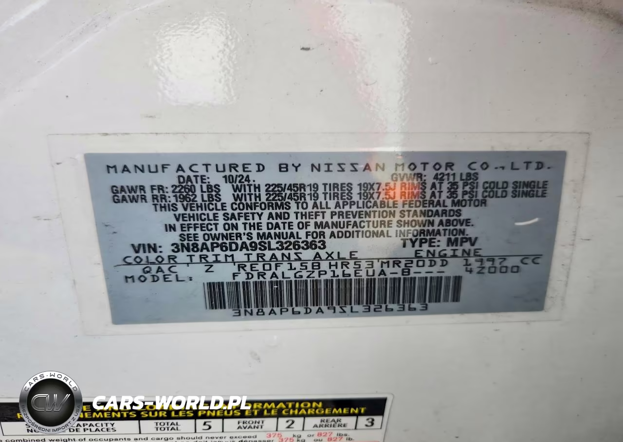 2025 Nissan Kicks Sr VIN:3N8AP6DA9SL326363 - 13