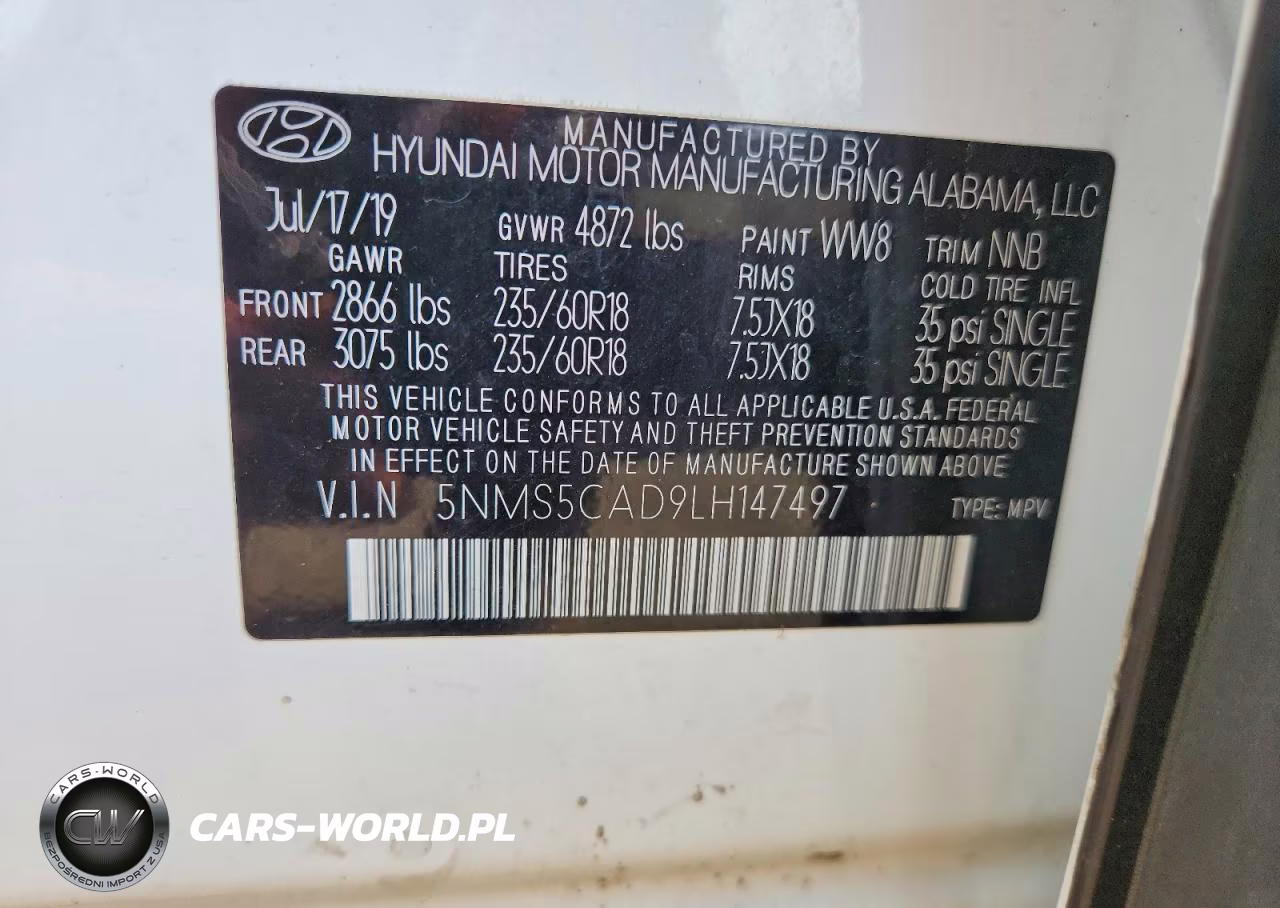 2020 Hyundai Santa Fe Limited VIN:5NMS5CAD9LH147497 - 13