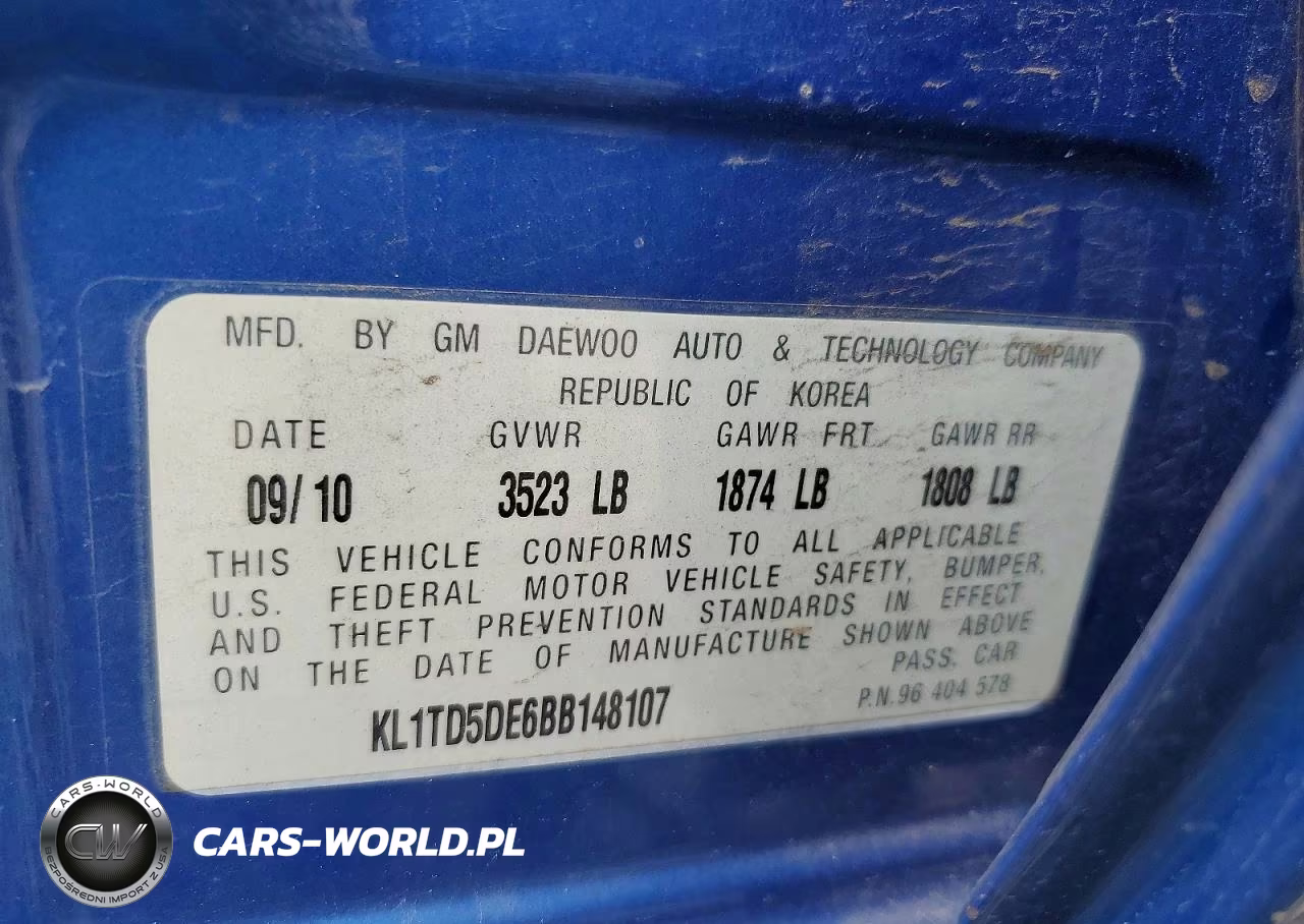 2011 Chevrolet Aveo Ls VIN:KL1TD5DE6BB148107 - 12