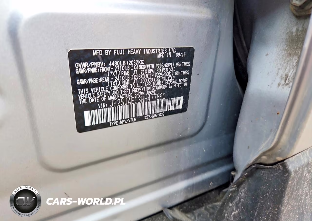 2017 Subaru Forester 2.5I Premium VIN:JF2SJAEC3HH477860 - 13