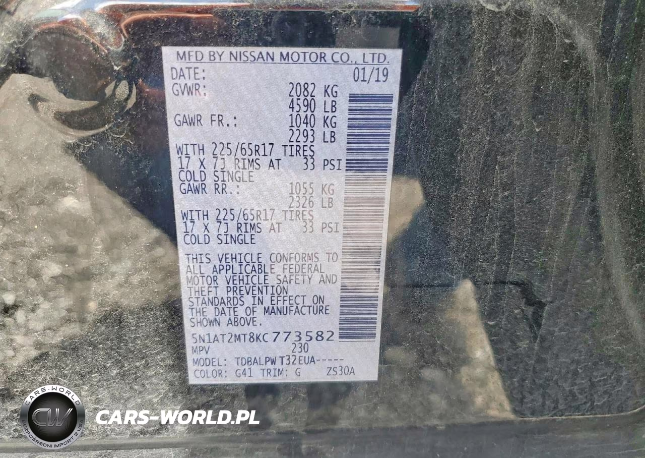 2019 Nissan Rogue S VIN:5N1AT2MT8KC773582 - 13