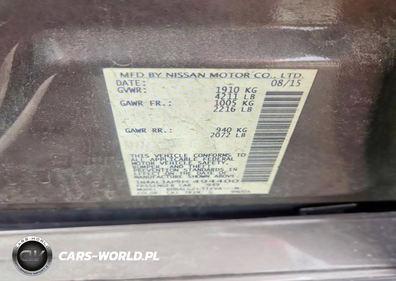 2015 Nissan Altima 2.5 S VIN:1N4AL3AP9FC494400 - 12