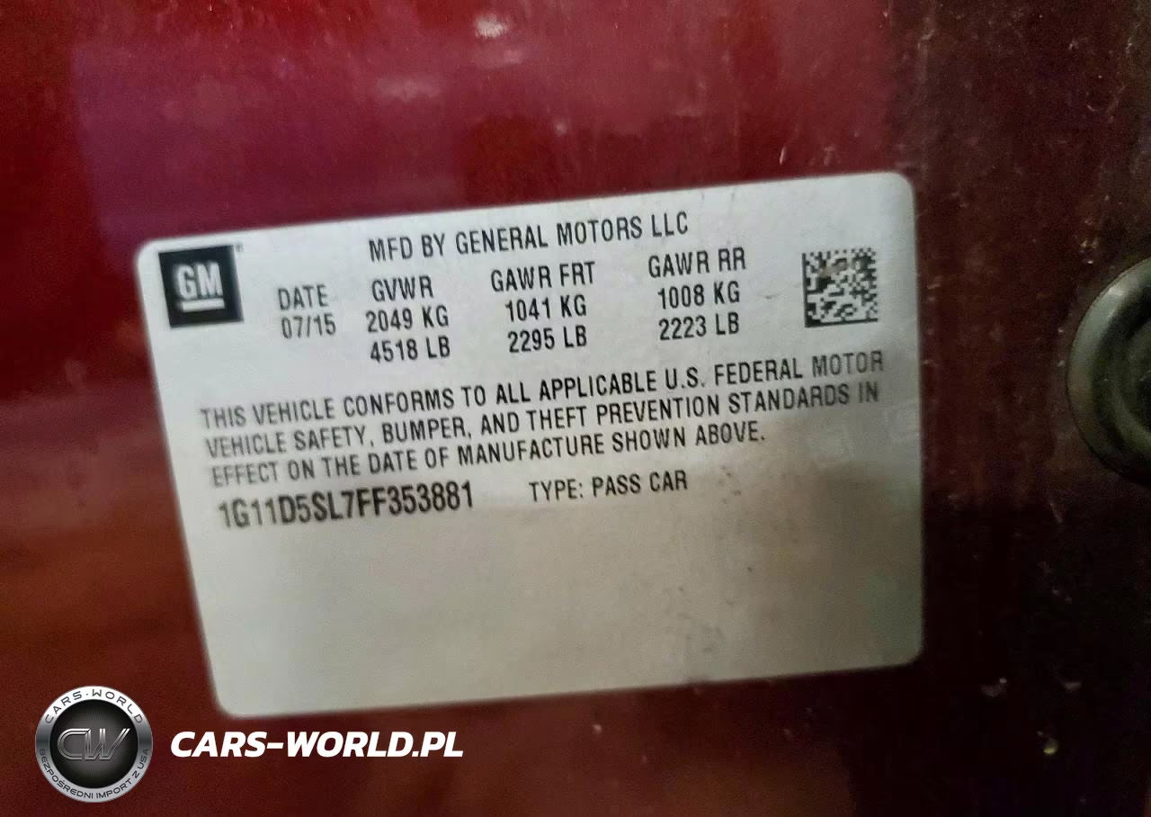 2015 Chevrolet Malibu 2Lt VIN:1G11D5SL7FF353881 - 12