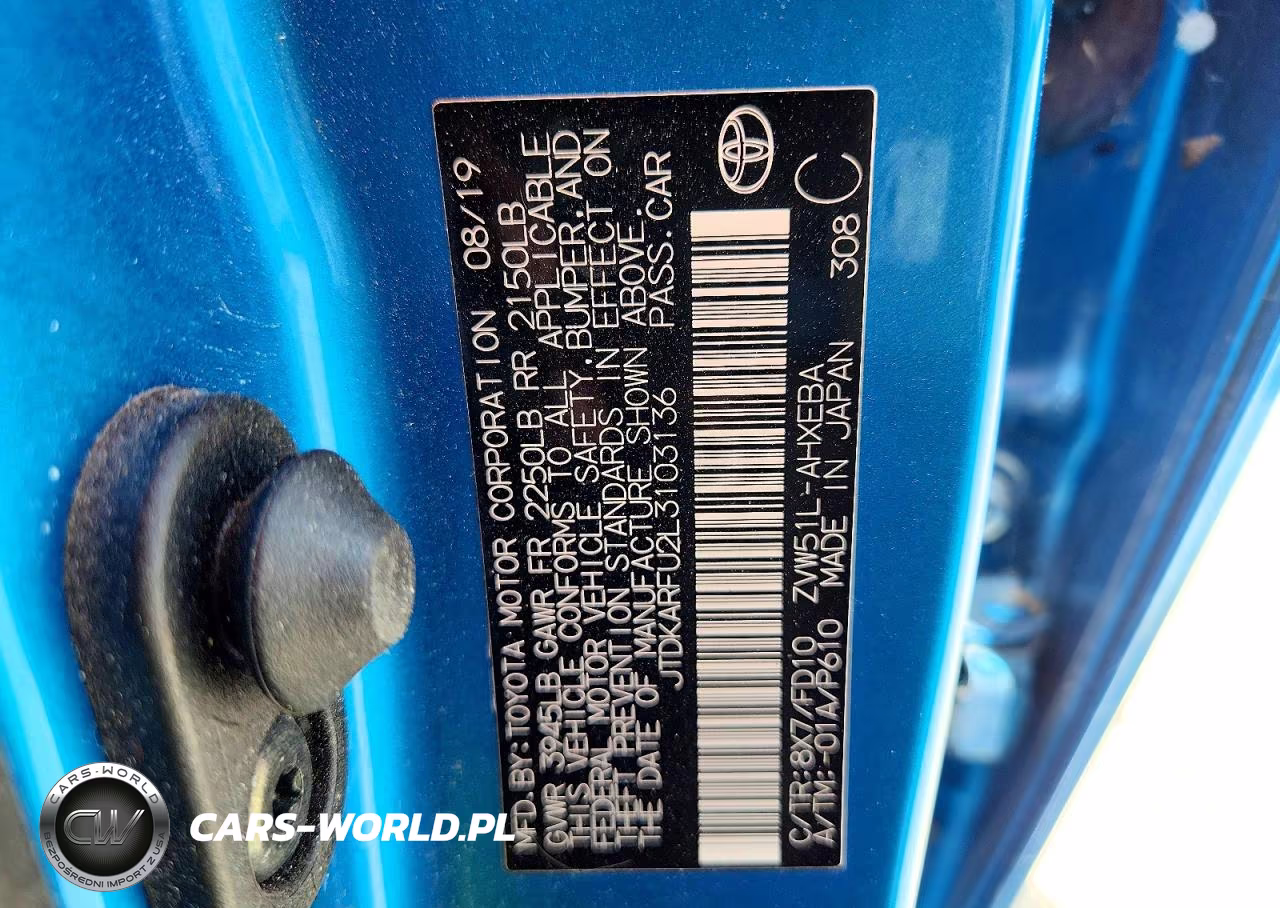 2020 Toyota Prius Le VIN:JTDKARFU2L3103136 - 12