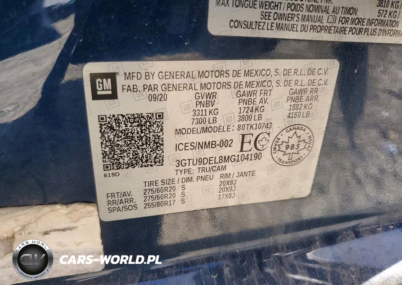 2021 GMC Sierra K1500 Slt VIN:3GTU9DEL8MG104190 - 12