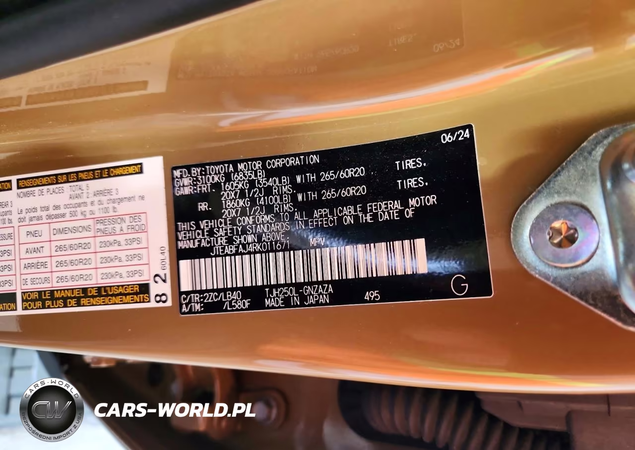 2024 Toyota Land Cruiser Base VIN:JTEABFAJ4RK011671 - 14