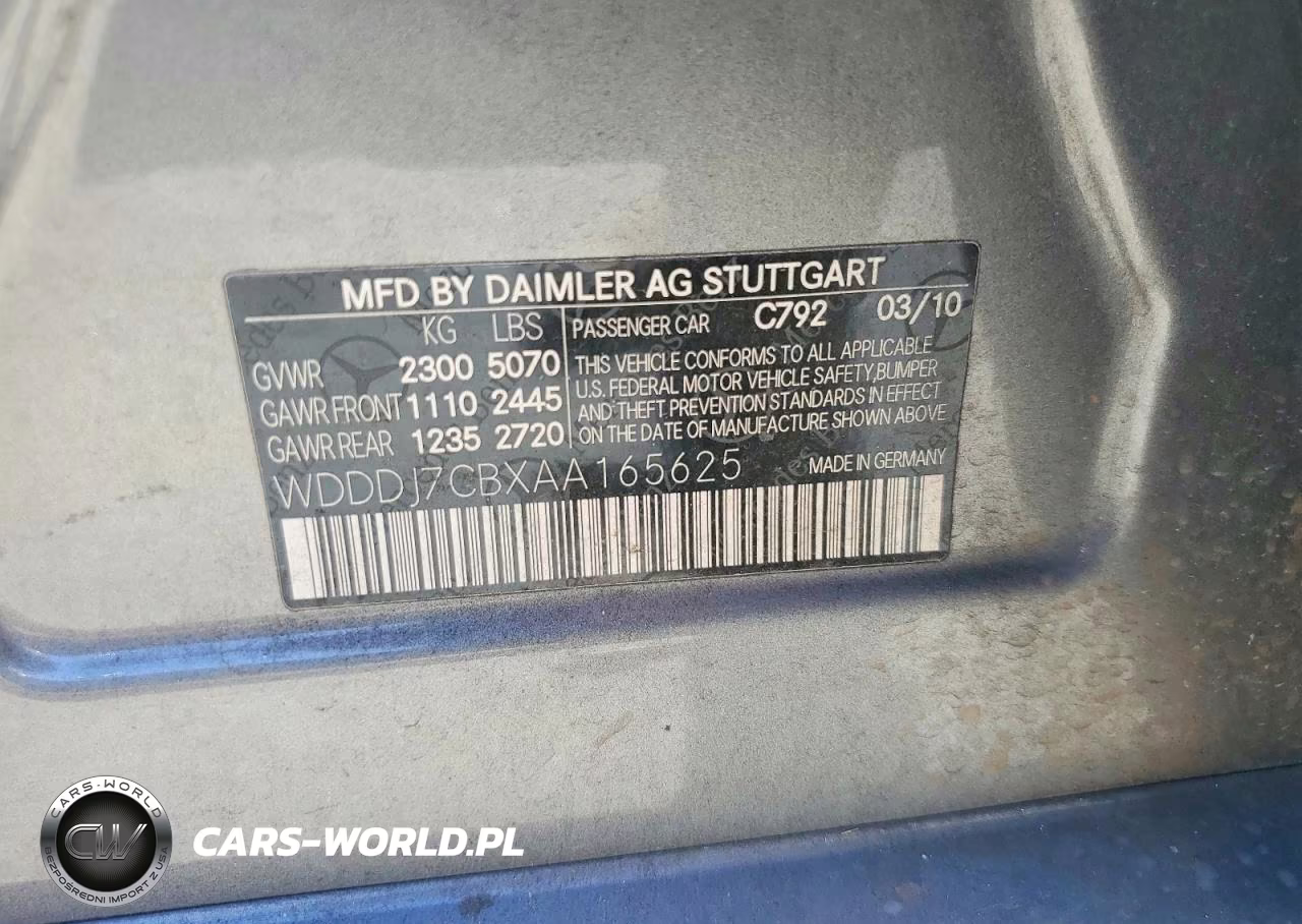 2010 Mercedes-Benz Cls 550 VIN:WDDDJ7CBXAA165625 - 12