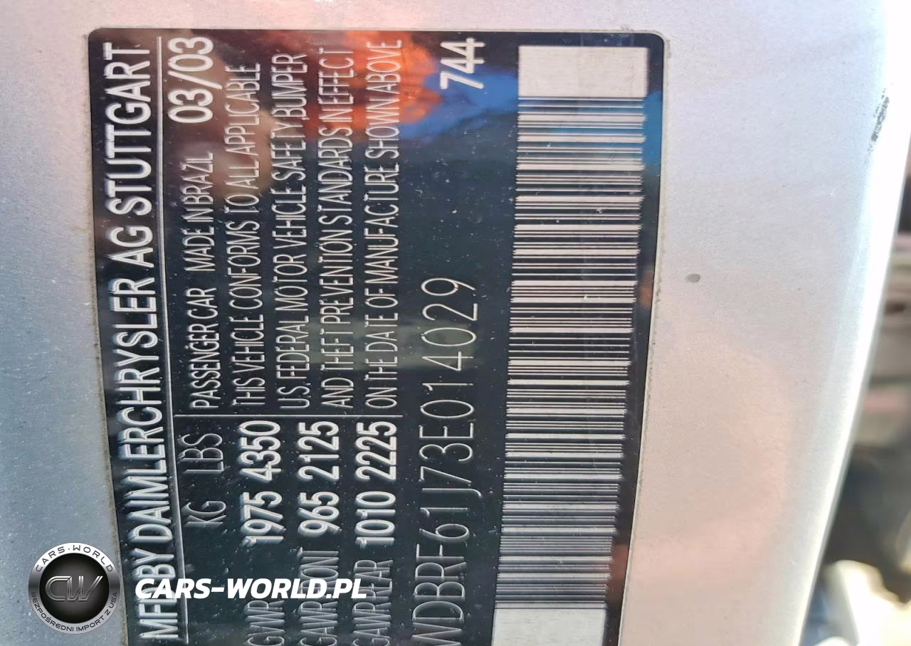 2003 Mercedes-Benz C 240 VIN:WDBRF61J73E014029 - 12