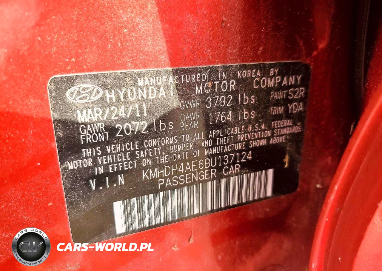 2011 Hyundai Elantra Gls VIN:KMHDH4AE6BU137124 - 12
