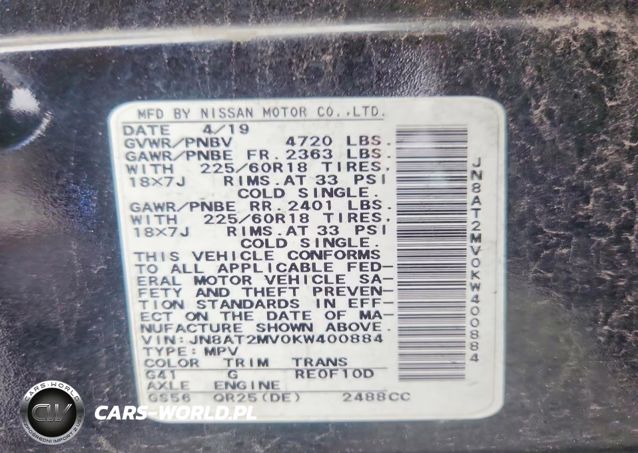 2019 Nissan Rogue Sv VIN:JN8AT2MV0KW400884 - 14