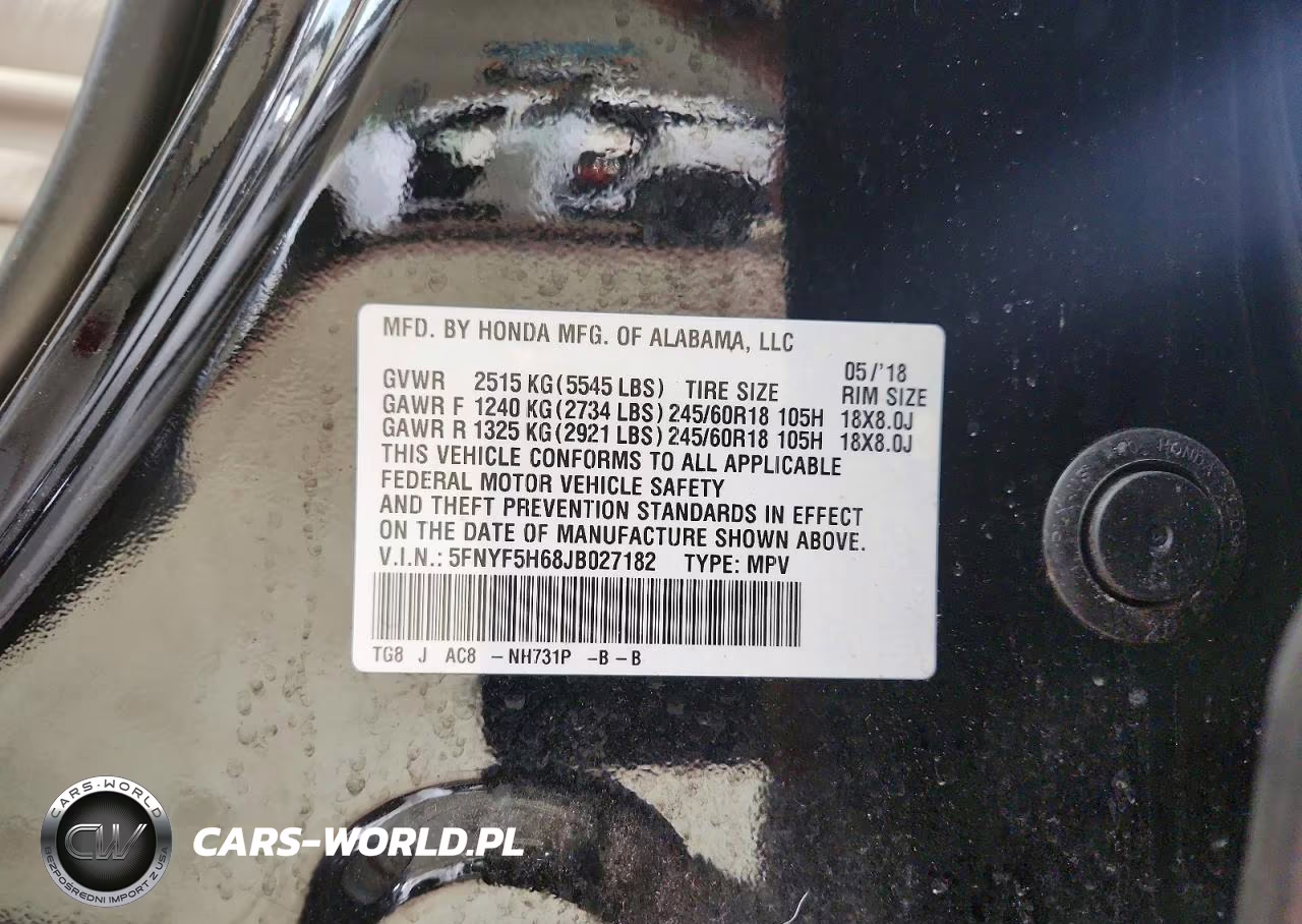 2018 Honda Pilot Exl VIN:5FNYF5H68JB027182 - 13