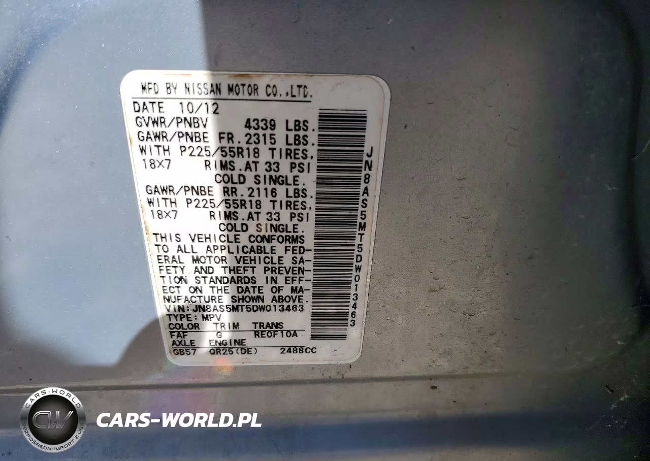 2013 Nissan Rogue S VIN:JN8AS5MT5DW013463 - 13