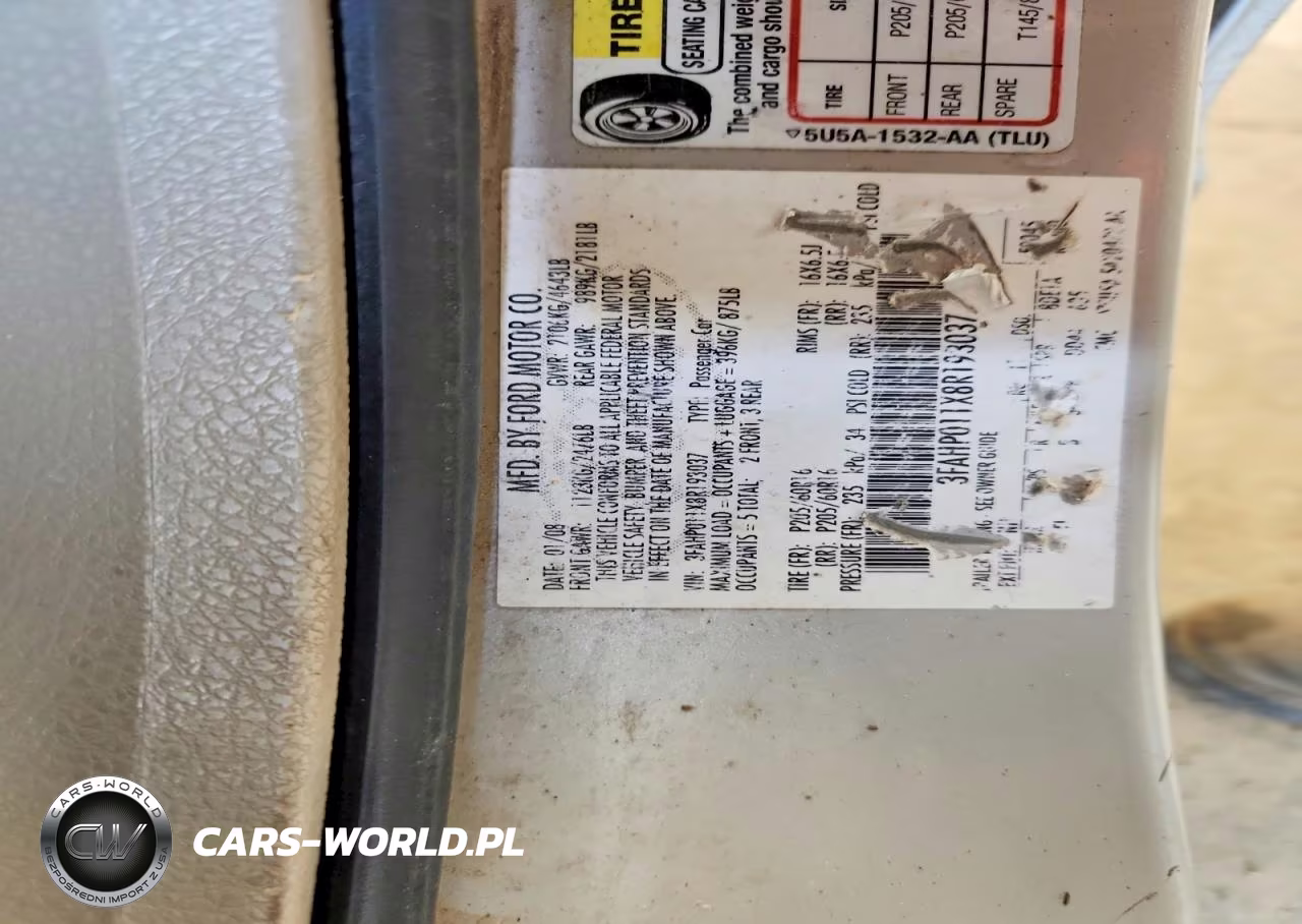 2008 Ford Fusion Se VIN:3FAHP011X8R193037 - 12