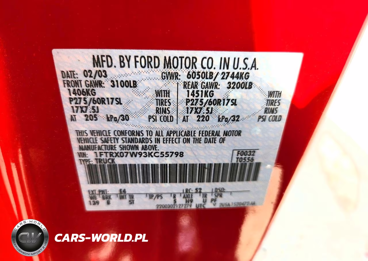 2003 Ford F150 VIN:1FTRX07W93KC55798 - 12