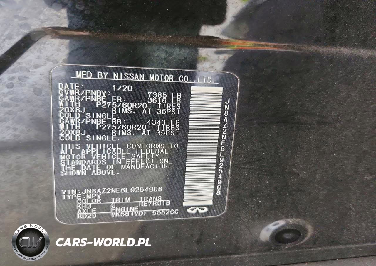 2020 Infiniti Qx80 Luxe VIN:JN8AZ2NE6L9254908 - 12