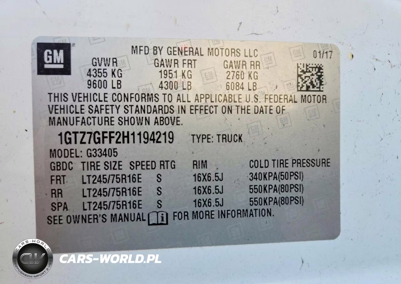 2017 GMC Savana G3500 VIN:1GTZ7GFF2H1194219 - 13