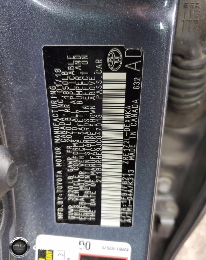 2018 Toyota Corolla L VIN:2T1BURHE9JC047018 - 12