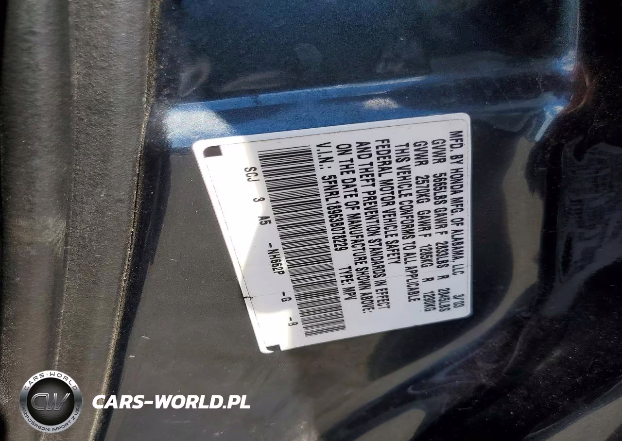 2003 Honda Odyssey Exl VIN:5FNRL18963B078229 - 13