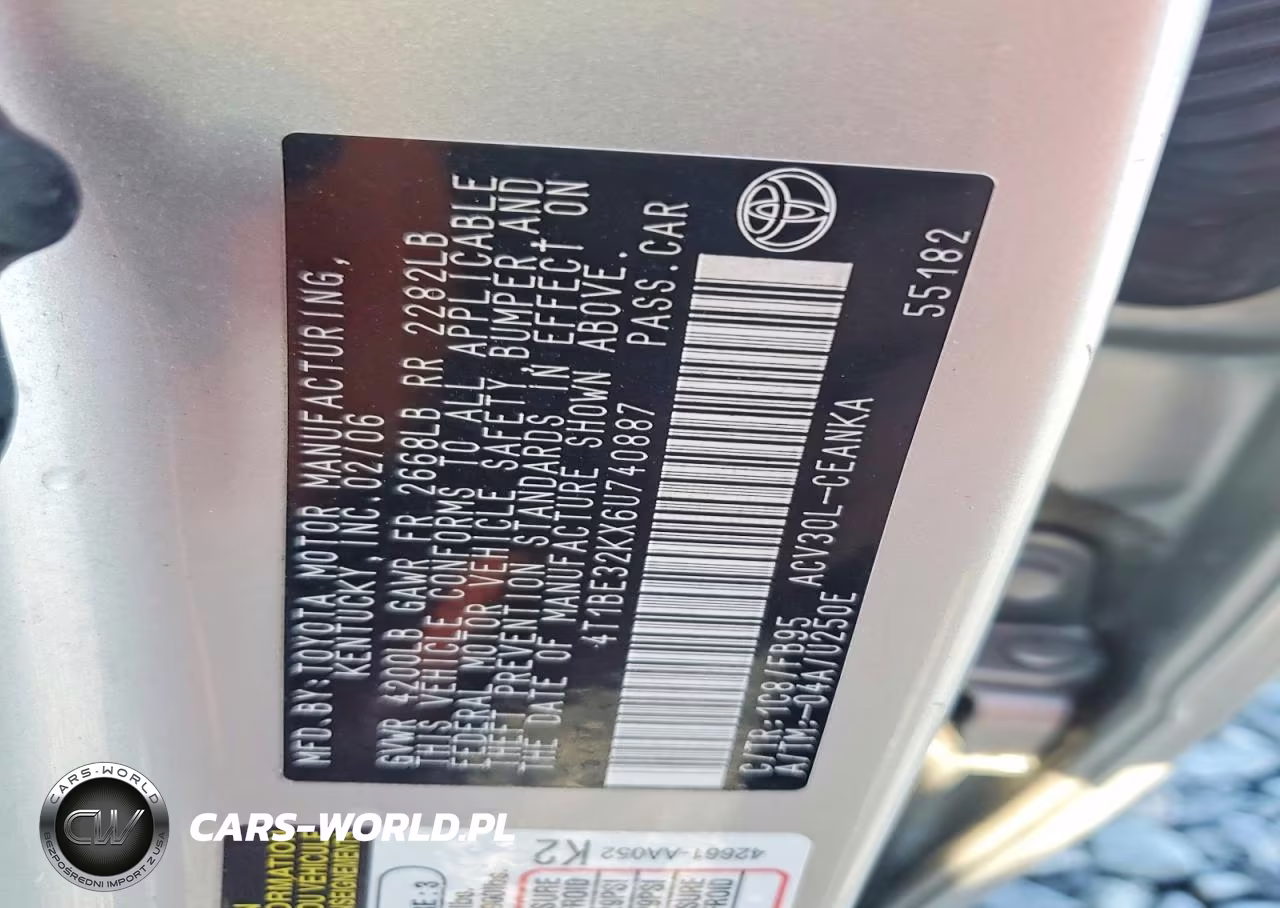 2006 Toyota Camry Le VIN:4T1BE32KX6U740887 - 12