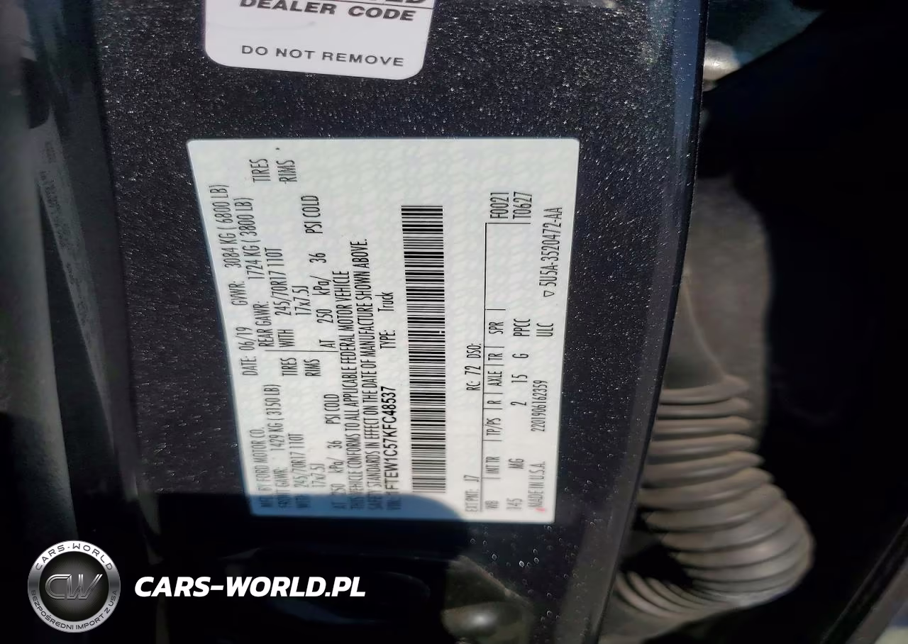2019 Ford F150 Supercrew VIN:1FTEW1C57KFC48537 - 12