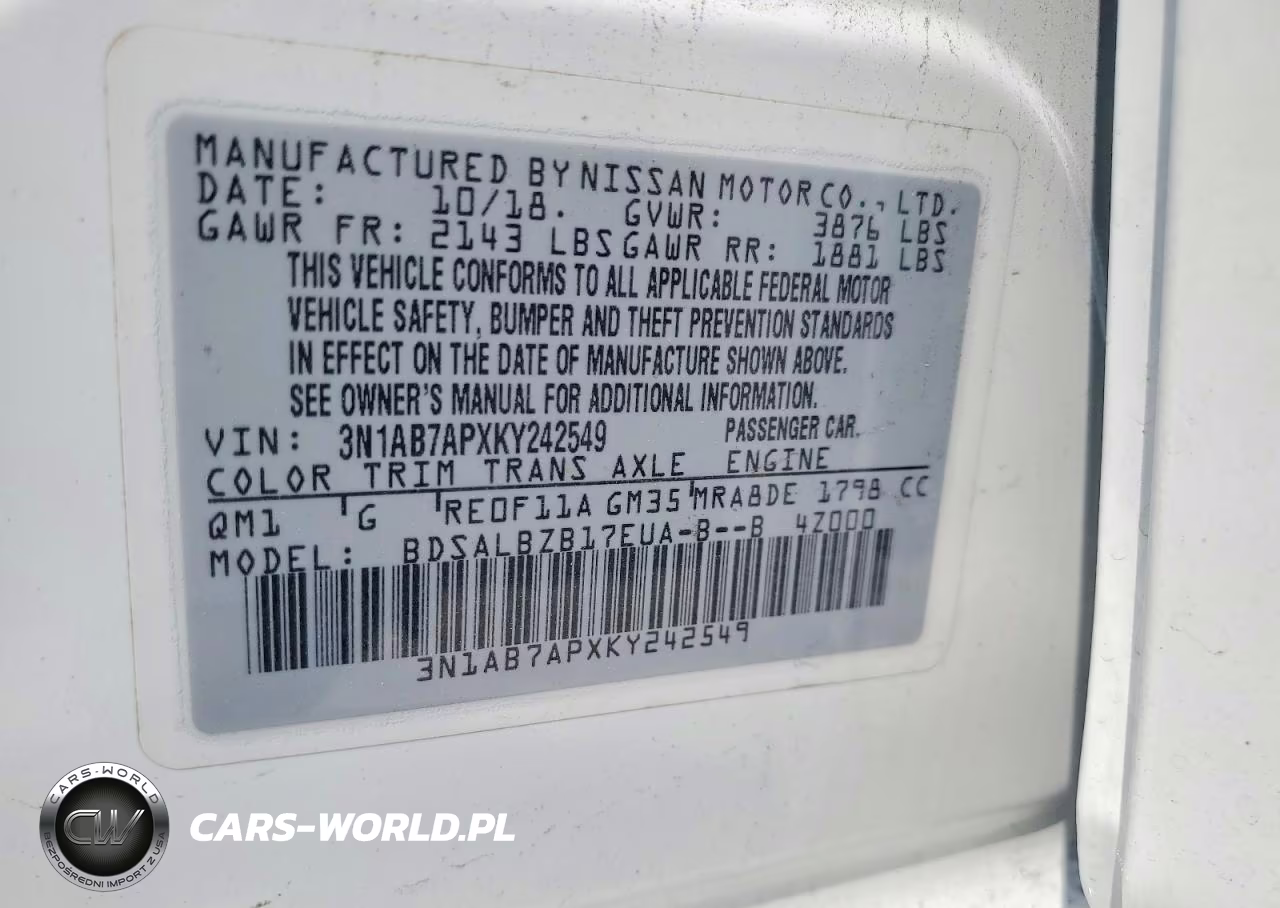 2019 Nissan Sentra S VIN:3N1AB7APXKY242549 - 12